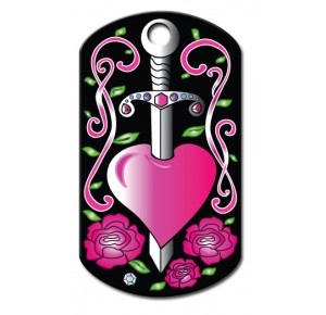 Militaire Tag  large Dagger Hearts (Ed Hardy)
