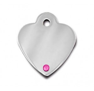 Penning Diva heart chrome small pink stone