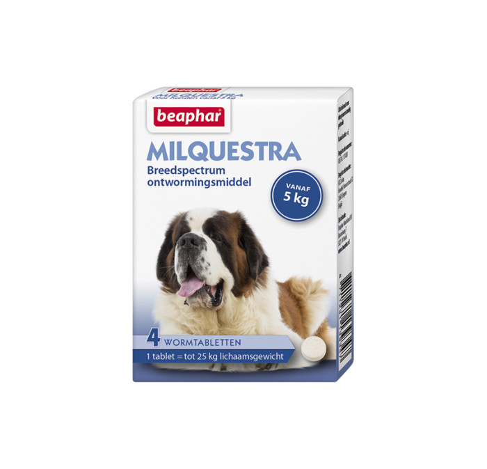 Milquestra wormtabletten hond 4 tabletten